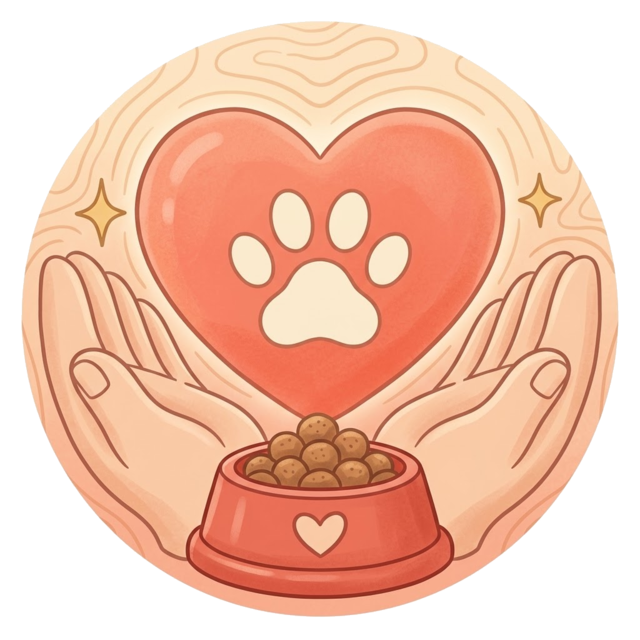 Helping hands and paw illustration